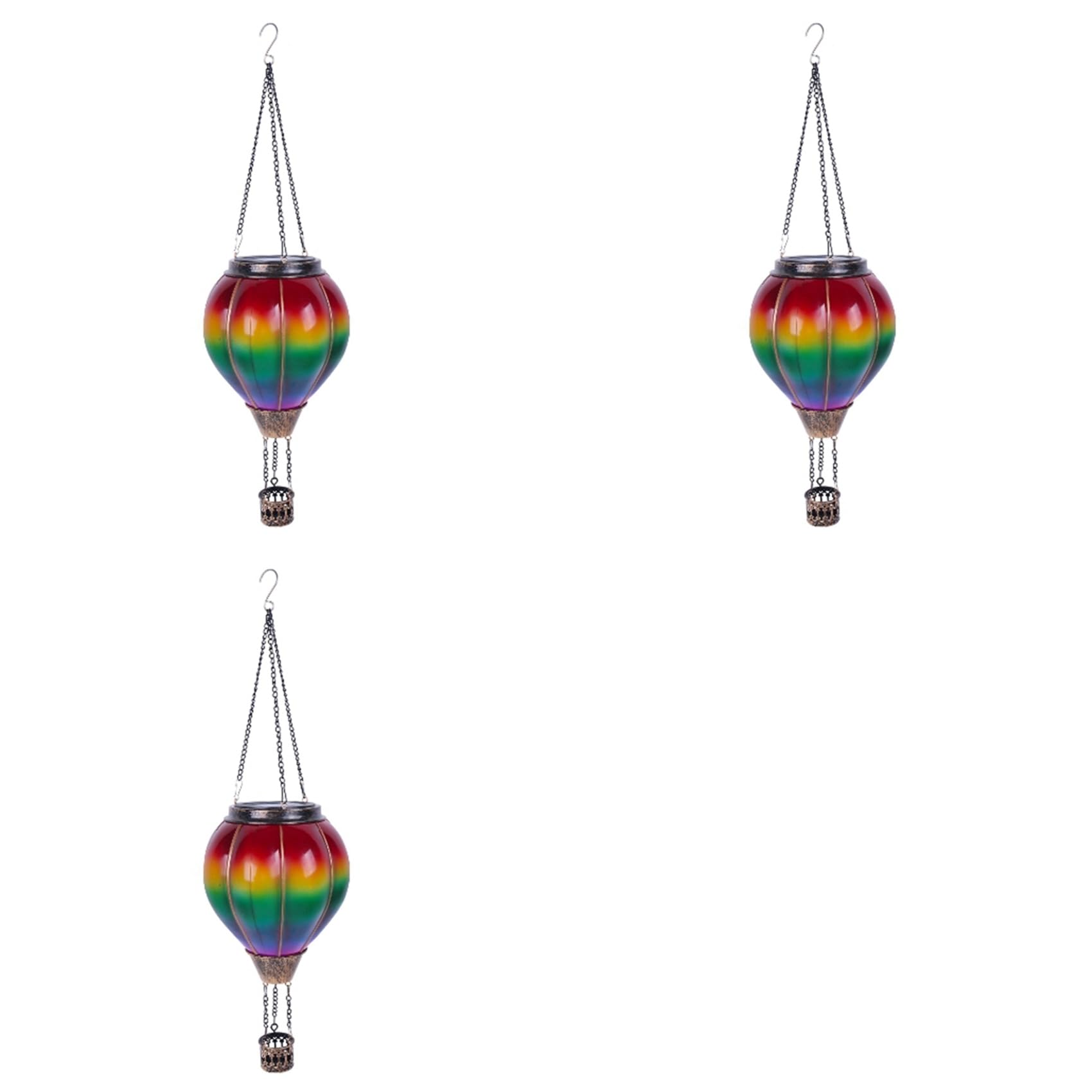 Vjsujehgy 3X Hot Air Balloon Solar Lantern Lights Outdoor Hanging Solar Lantern for Garden Yard Patio Porch Decor
