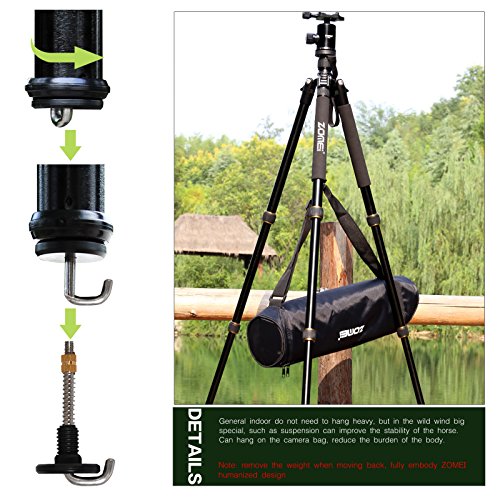 ZOMEI Z699 Magnesium Aluminiumlegierung Reise Kamera Stativ mit Kugelkopf für Canon, Sony, DSLR – Bild 6
