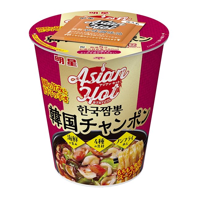 Amazon | 明星食品 Asian Hot 韓国チャンポン 12個 | 明星 | スープ 通販