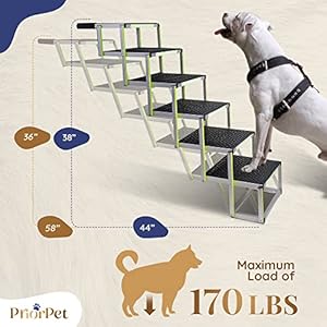   Dog-ramps-for-small-big-dogs-PRIORPET-Glow-in-The-dark-marking-Gentle-on-The-joints-foldable-car-ramp-Dog-Steps-Suitable-for-big-cars-trucks-Non-slip-surface-Dog-Stair-6-Steps