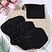 Asenappy Black Snaps Soft Adjustable Snaps Cloth Reusable Menstrual Pads - Reusable Sanitary Pads | Reusable Panty Liners | -9 pcs Three Size Cloth Sanitary Pad with 1 Bag(3331纯黑)