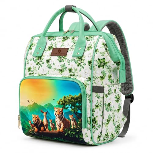Image of StarAndDaisy Baby Bag for Mother Travel /Diaper Bag with Insulated Baby Bottle Pocket /Diaper Bag for Mothers for Travel with Multi Compartments, Waterproof Diaper Bags for Mom -Green