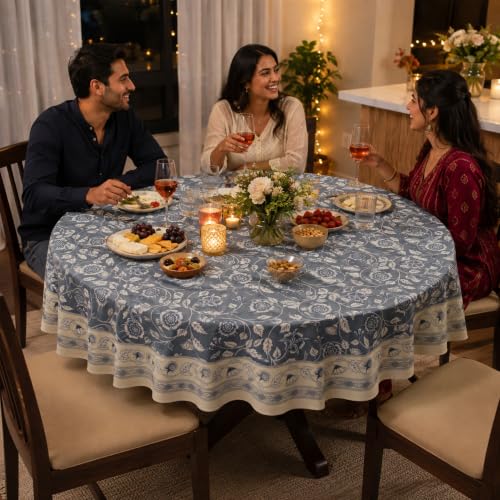 Image of Encasa XO Dining Table Cloth 4 Seater, Water Repellent Table Cover