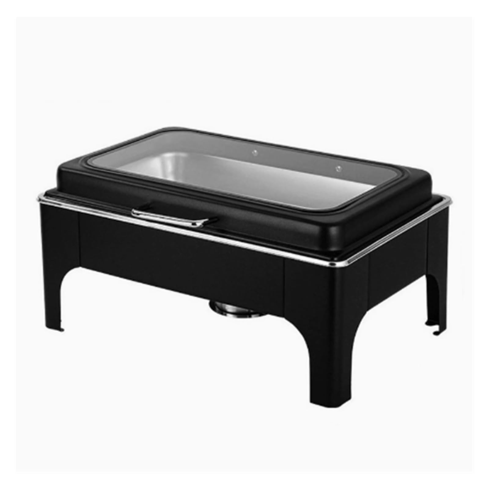 Scaldavivande neri rettangolari in acciaio inossidabile Cucina a buffet | Buffet for Feste con Coperchio Idraulico Trasparente, Scalda Buffet