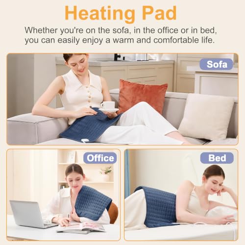 Image of Heating Pad,Electric Heating Pads,Heating Pad for Back,DarkBlue,24x12 in