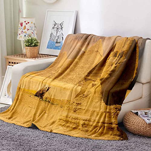 Couverture flanelle 150x200 haut de gamme imprimé pierre dorée