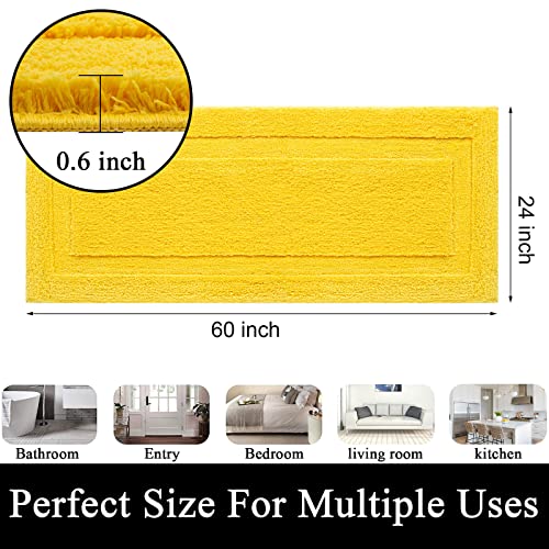 Shacos Super Soft Bathroom Runner Rug 24"X60" Long Wide Bathroom Mat Non Slip Washable Bath Rug Runner Microfiber Absorbent Bath Mat Shower Rug For Bathroom Tub Sink (24"X60", Yellow) #TOP1