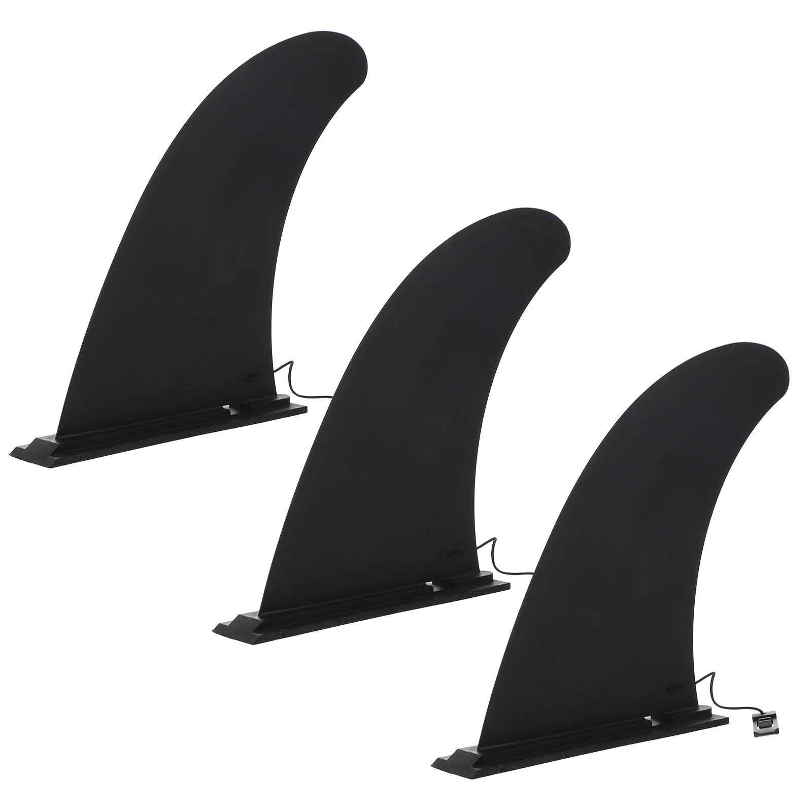 VILLCASE Aletas Centrales de Nailon, 3 Piezas para Tabla de Surf Inflable Negra Clip, Accesorio Estable para Paddle Surf y Longboard en Agua Salada y Dulce