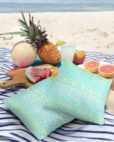 Maykoosh Island Oasis rattan Ottoman with Outdoor Fabric Cushion