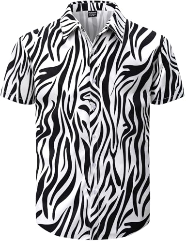 Men's Animal Print Novelty Button Down Hawaiian Shirt, S-4XL