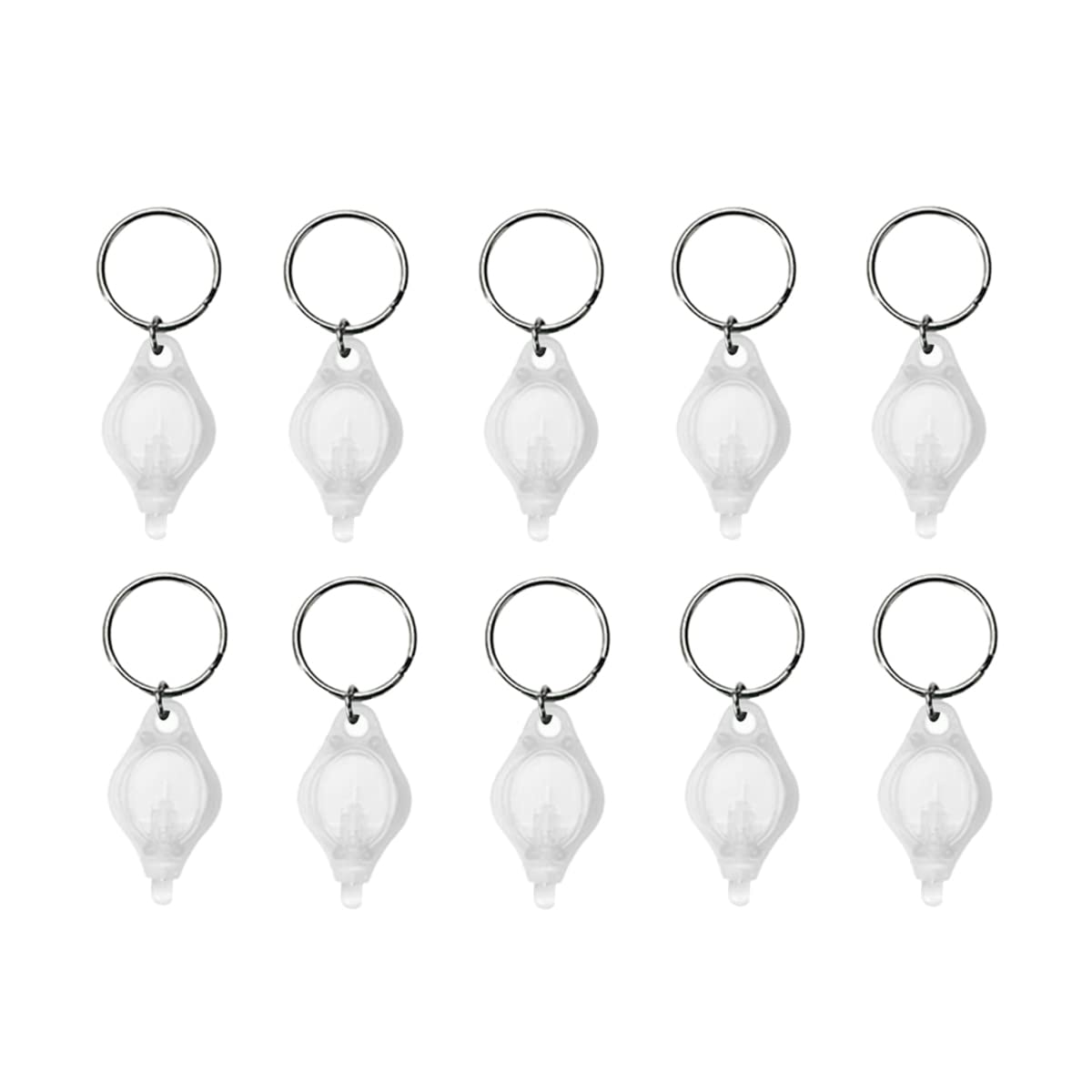 Unifizz Mini UV Light Keyring Money Checker, Spot Fake Counterfeit Polymer & Paper Bank Note Detector, Keychain Key Ring Light Torchl, White, 10 Pcs