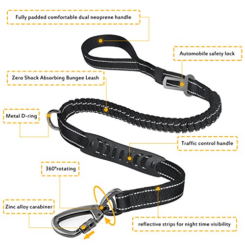 Fashion&cool Heavy Duty Dog Leash Especially Large Dogs Up to 150lbs, 4-6 Ft Reflective Dog Walking Training Shock… - Image 2