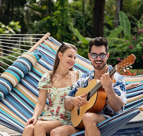 Image of Lazy Daze Double Hammock with Stand, Balance Straps & Carry Bag for Outside