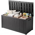 Yardgrace 200 Gallon Resin Deck Box Waterproof Outdoor Storage Box for Patio Furniture Pool Accessories Indoor Storage for Cushion Garden Tools, Black