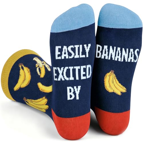 GOLIN Funny Banana Socks Novelty Holiday Gifts Crazy Banana Fruit Socks for Men Women Teens