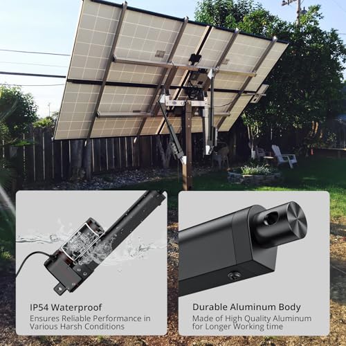Justech 6 inch/150mm 450lbs/2000N 12V Heavy Duty Linear Actuator, Silent IP54 Waterproof Electric Actuator 8mm/s High Speed Linear Actuator with Brackets for Windows, RV, Solar Trackers, Industrial by Justech - Image 5