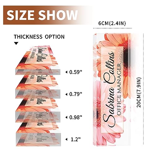 Image of Name Plate for Desk, Desk Name Plate Personalized, Office Decor for Women Men, Acrylic Desktop Accessories, Office Appreciation Gifts for Boss Social Workers Nurse Teacher Employee (Sunflowers A)