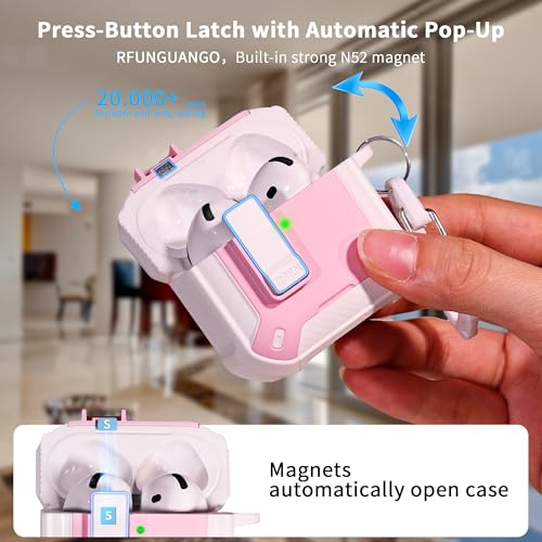 Image of RFUNGUANGO for AirPods 5 /4 Case (2026 /2024) with Lock, Pink