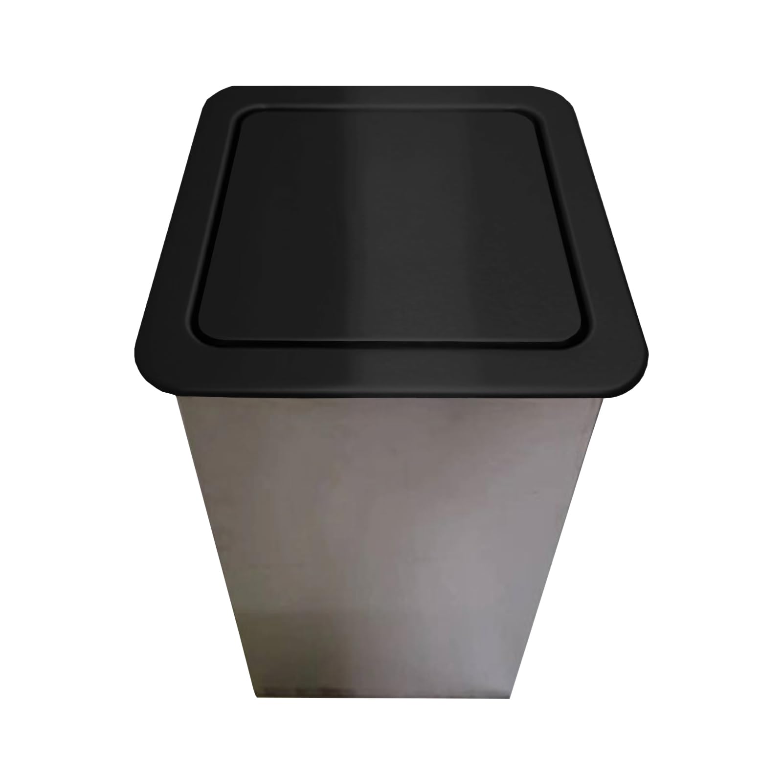 DFGHNBVC Recessed Countertop Trash Bin Lid, Built-In Waste Chute With Flap Cover, Stainless Steel Swing Trash Can Lid, Retangular Garbage Lid For Kitchen Counter,Black-430,Black-430