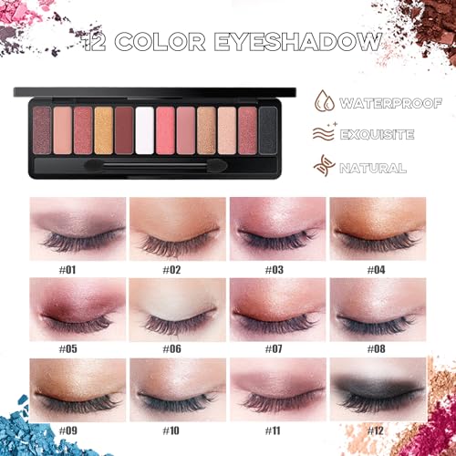 All-in-One-Makeup-Kit-for-Women-Full-Kit-Includes-12-Colors-Eyeshadow-Palette-Lash-Mascara-Liquid-Eyeliner-Eyebrow-Powder-5-Pcs-Makeup-Brush-and-Cosmetic-Bag-Makeup-Gift-Set-for-Women-Teens