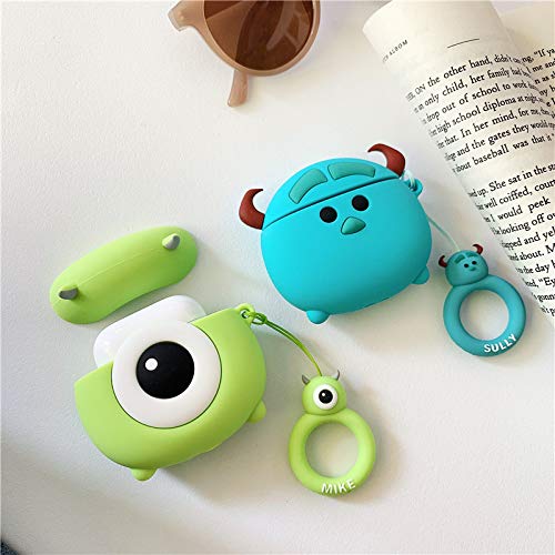XMBYGY Lot De 3 Coques De Protection En Silicone Pour Airpods 3ème Génération (2022), Avec Motif Peau Mignonne Et Amusante, Avec Porte-clés (3DMrQ + 3DAstronauts + 3DShark