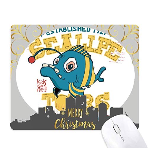 Tapis de souris poisson bleu jaune pour embellir votre bureau pendant les fêtes