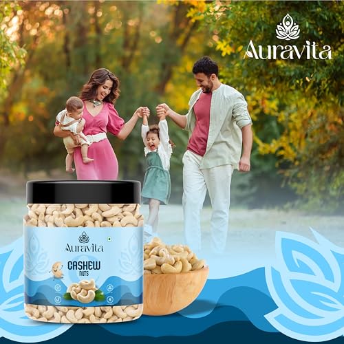 Image of Auravita Premium Whole Cashews 100GM | Natural and Unsalted Kaju Ideal for Dieting, Snacking, Cooking, and Baking | Protein Rich Kajau Dry Fruits Perfect for Gifting