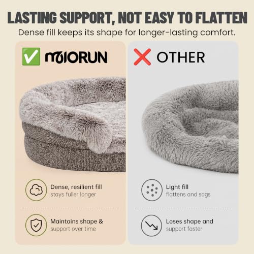 Miorun Fluffy Orthopedic Dog Beds Large Sized Dog, 43" Bolster Sofa Bed by Miorun - Used condition - Image 2