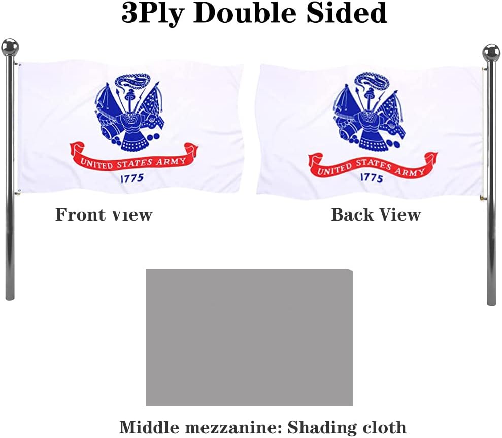 Jayus White US Army Military Flags 3x5 Outdoor Double Sided Heavy Duty United States Army Flag Banner with 2 Grommets