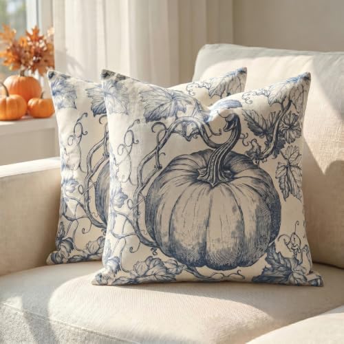 GEEORY Fall Pumpkin Throw Pillow Covers Set of...
