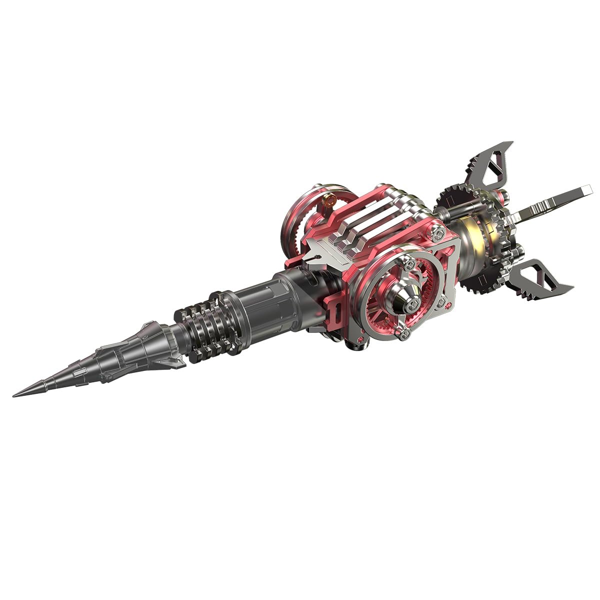 Kit d'accessoires d'armes en métal 3D pour adultes, casse-tête à assembler en métal pour modèle d'araignée de guerre, cadeaux créatifs pour adultes (LinFeng B/rouge)