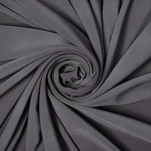 ITY Fabric Polyester Knit Jersey 2 Way Spandex Stretch 58" Wide by The Yard (5 Yard, Charcoal)