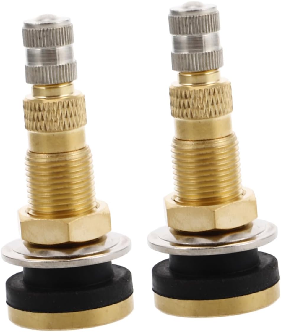 2 Pcs Tubeless Tire Valve Stems Heavy Duty Air Liquid Valves for Tractor Loader and Agricultural Vehicles All Copper Nozzle for Reliable Performance and Easy Installation