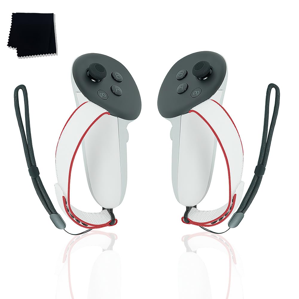 Dhqkqg Juego de Accesorios VR para Meta Quest 3, Juego de Accesorios para Meta Quest 3 Accesorios incluidos Correa de Mano Trenzada Ajustable, paño de Limpieza para Gafas, Cubierta de batería