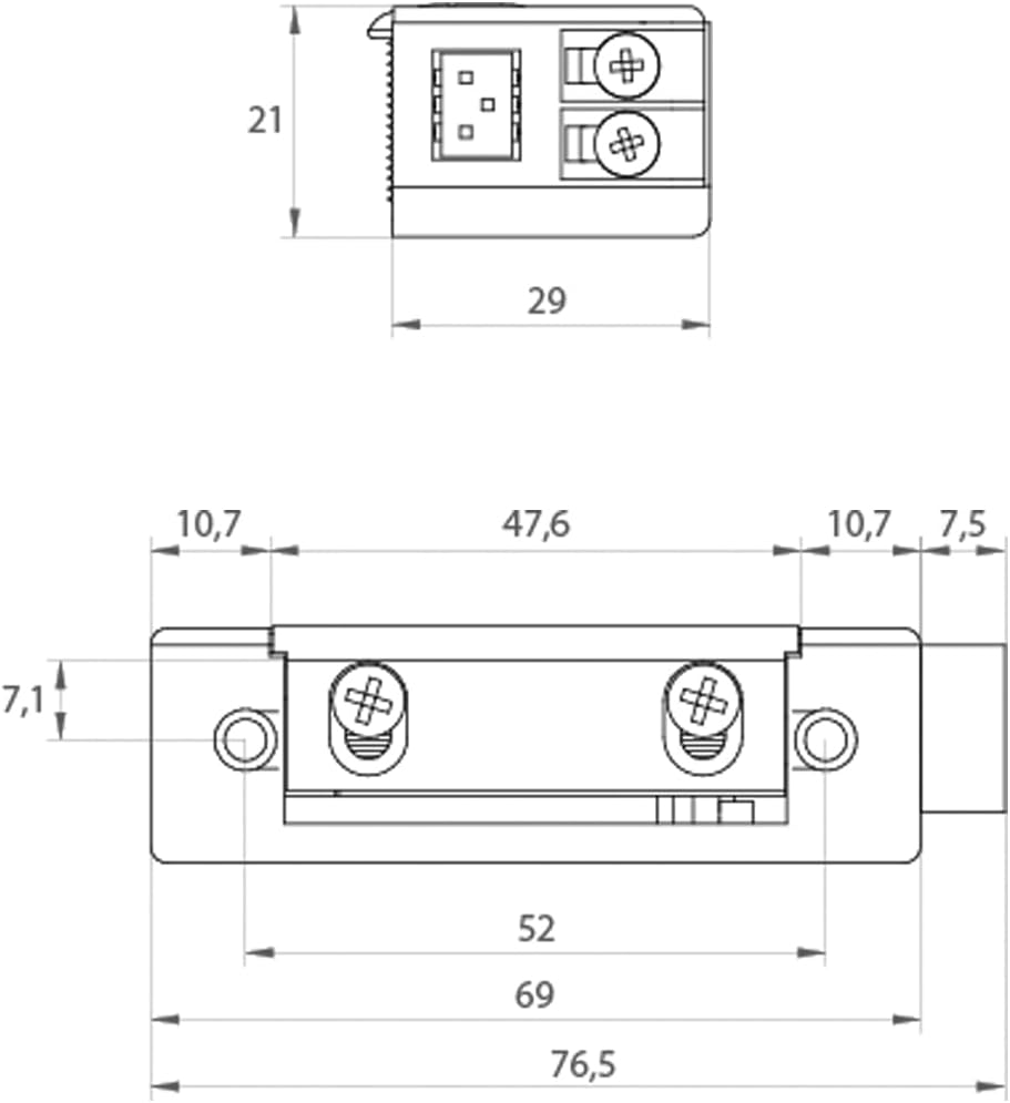 Ifam E-Strike A1A1ANB01G Standard Electric Closer, Gray, Con Frente