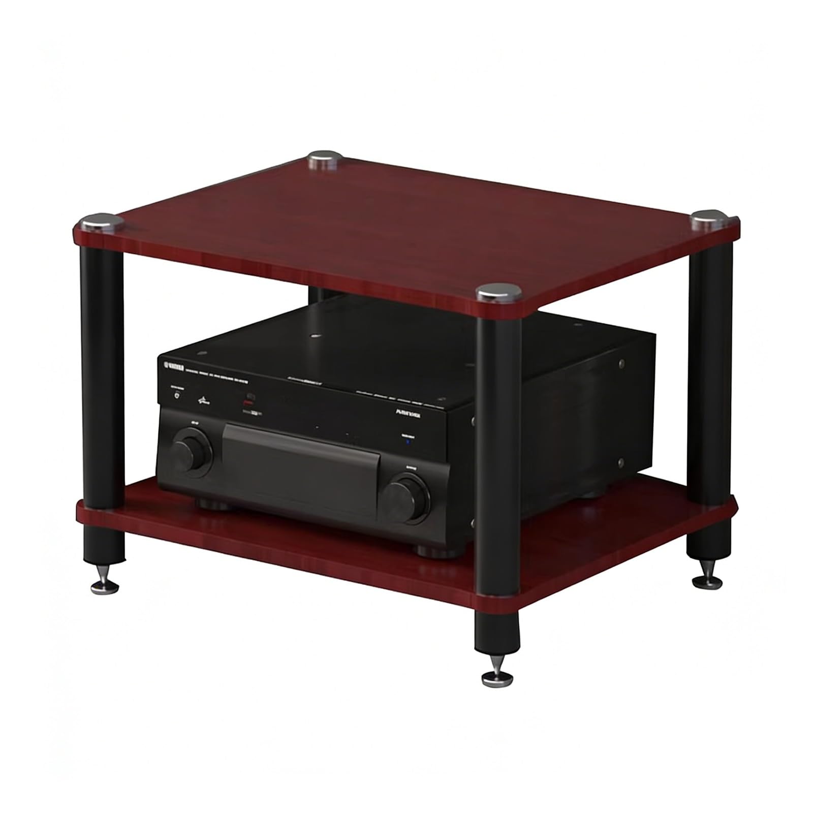 Easnuroz HiFi Rack AV Shelf 2/3/4-Tiers Stereo Stands For Living Room, AV Media Rack Record Player Multifunctional Multi-layer Cabinet For Av Amp/Turntable/Sky Box(Brown,60 * 48 * 37cm(2Tier))