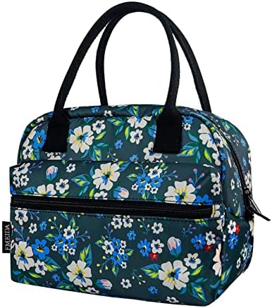 Fmeida Lunch Bags for Women Men Insulated Lunch Box Cool Lunch Bag Waterproof Thermal Lunch Tote Bags for Work, Picnic, School - Black