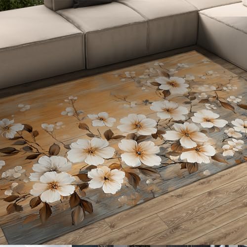 Tapis fleuri 200x300cm antidérapant idéal pour réchauffer le salon - 2