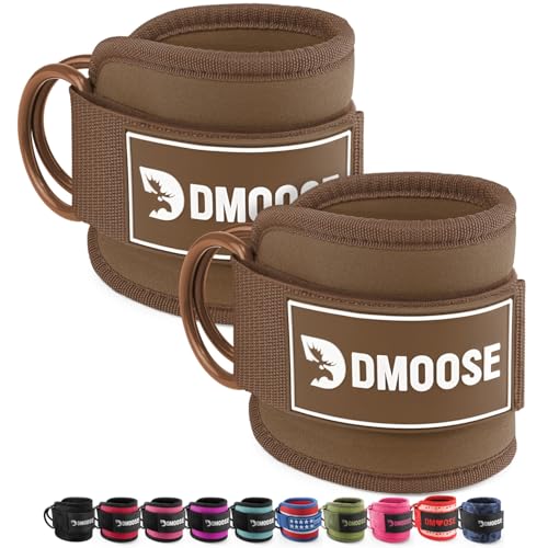 Image of DMoose Ankle Strap for Cable Machine - One Size Fit with Premium Padding, Workout Kickback Ankle Cuffs, Ankle Bands for Working Out, Booty Workouts, Leg Extension, Hip Abductors & Lower Body Exercises