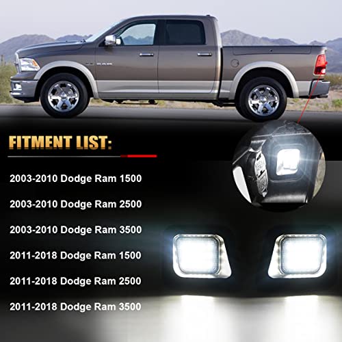 D-Lumina Led License Plate Lights Assembly Smoke Lens Compatible With 2003-2018 Dodge Ram 1500 2500 3500 Pickup Truck, 6000K Diamond White 2-Pieces #TOP5