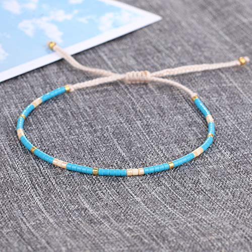 KELITCH Miyuki Friendship Bracelet Boho Seed Beads Women Thin Strand Bracelets Adjustable3