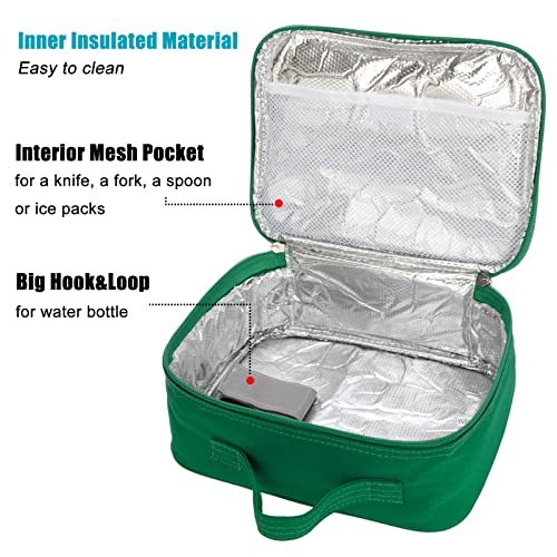 Hawlander Insulated Kids Lunch Box Bag For Boys And Girls, Standard Size For School, Green Blue #TOP4