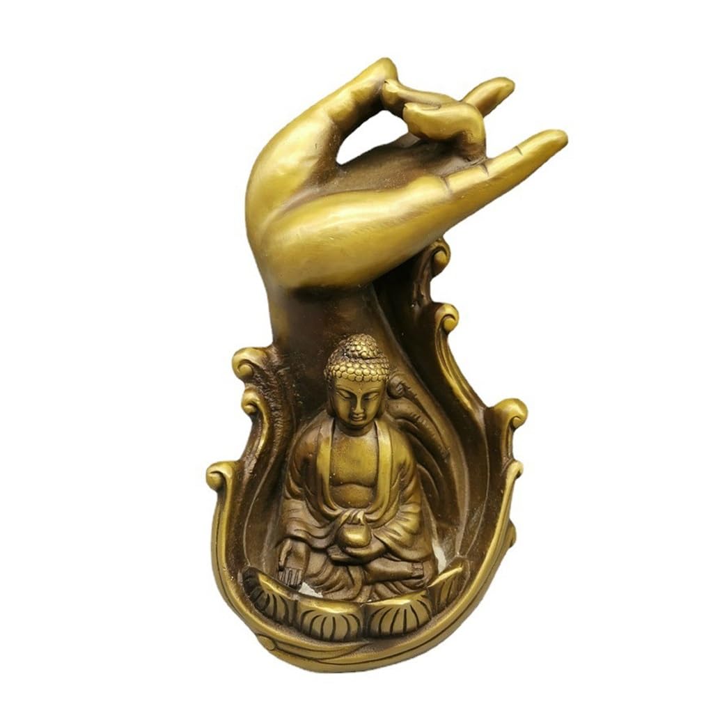 Incensiere a Cascata Oggetti d'antiquariato, artigianato Collezione di oggetti in rame invecchiato retrò Ottone Decorazioni for la casa con incenso riflusso a mano di Buddha Brucia Incenso In Ceramica