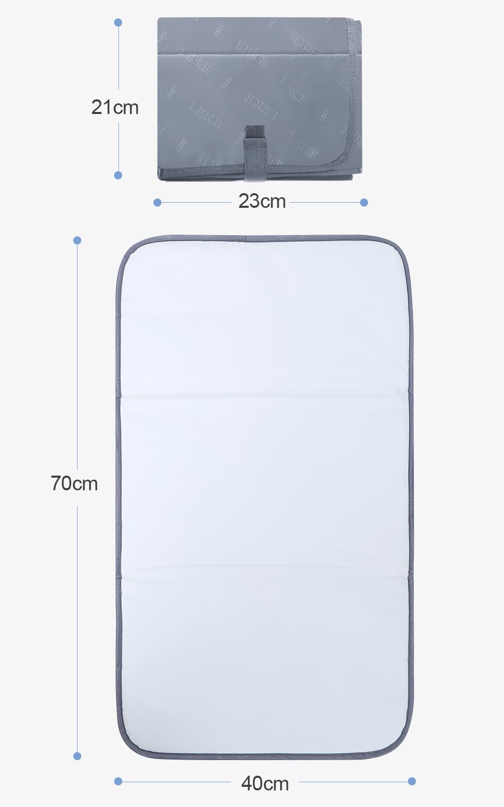 Lekebaby Pliable Matelas a Langer de Voyage, Tapis à Langer pour Bébé,Impermeable Portable Tapis a Langer Bebe pour Maison Extérieur Voyage(70x40cm)