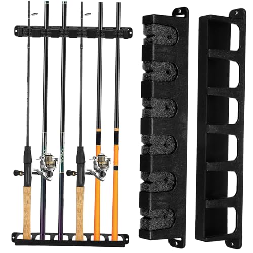 NULYLU Fishing Rod Holders for Wall 4 Slot Fishing Pole Rack Abs Material Space-saving Design