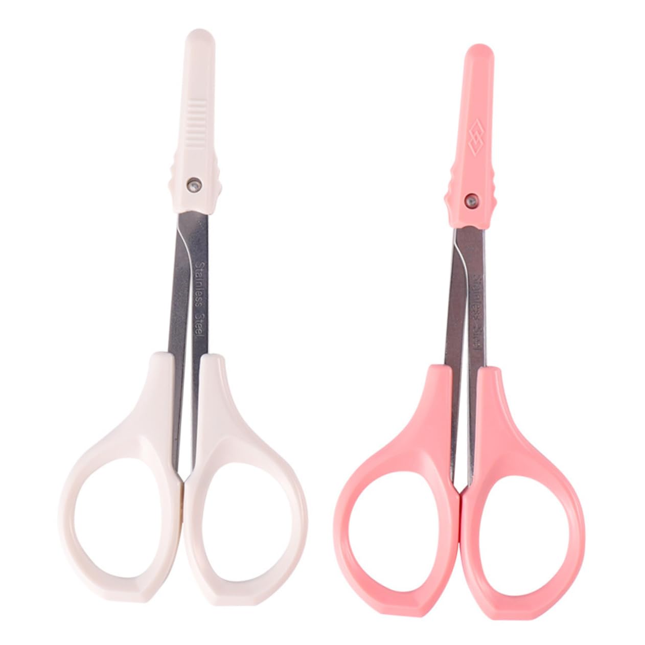 HONMEET 2pcs Eyebrow Trimmer Scissors Set Stainless Steel High Precision Scissors for Eyelashes Brows