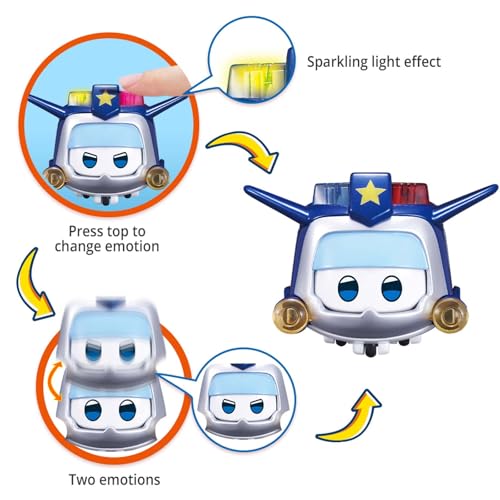 Super Wings Verwandlungsspielzeug Paul & super pet Paul, 2 in 1 Action Figur, 12,7 cm großes Flugzeug-Roboter-Spielzeug… – Ansicht 2