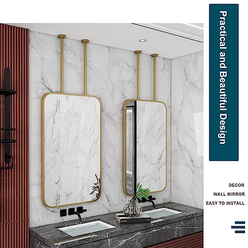 Miroir de courtoisie de plafond doré aux finitions soignées