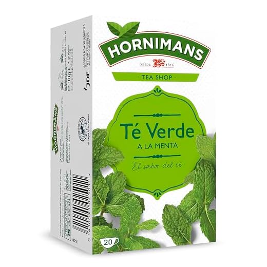 Hornimans Té Verde a la Menta Ingredientes 100% Naturales | 20 bolsitas | Con Teína