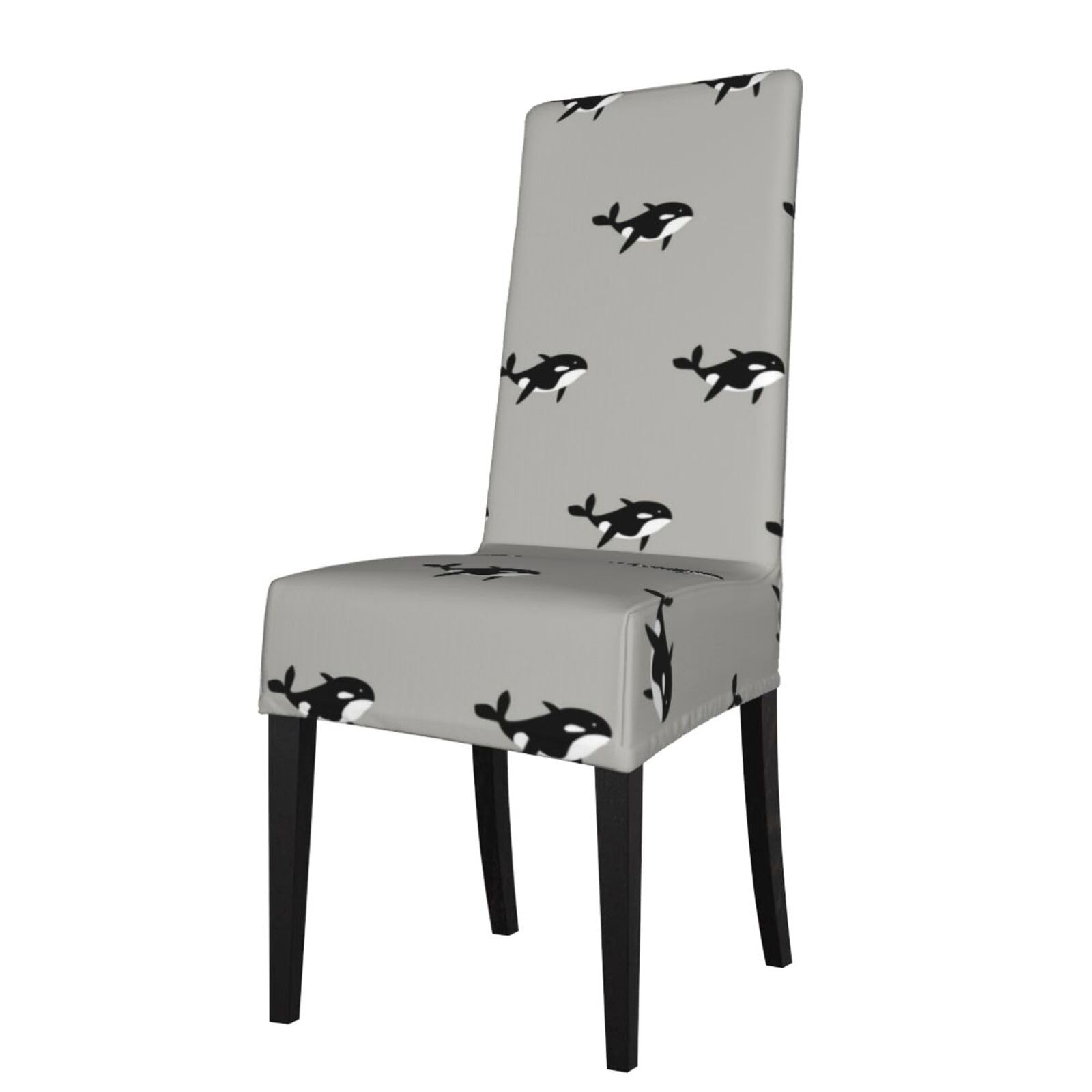 Lkymoh As Picture Orca Whale Seamless Pattern Cartoon Style, Chair Covers Stretch Chair Slipcovers For Dining Room, For Party Pet Protection Universal Fit Soft Polyester
